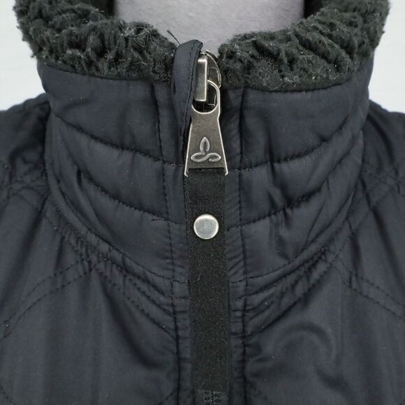 Prana Vest Womens Small Black Quilted Full Zip Sherpa Lined Mock Neck Zip Pocket - Picture 11 of 16